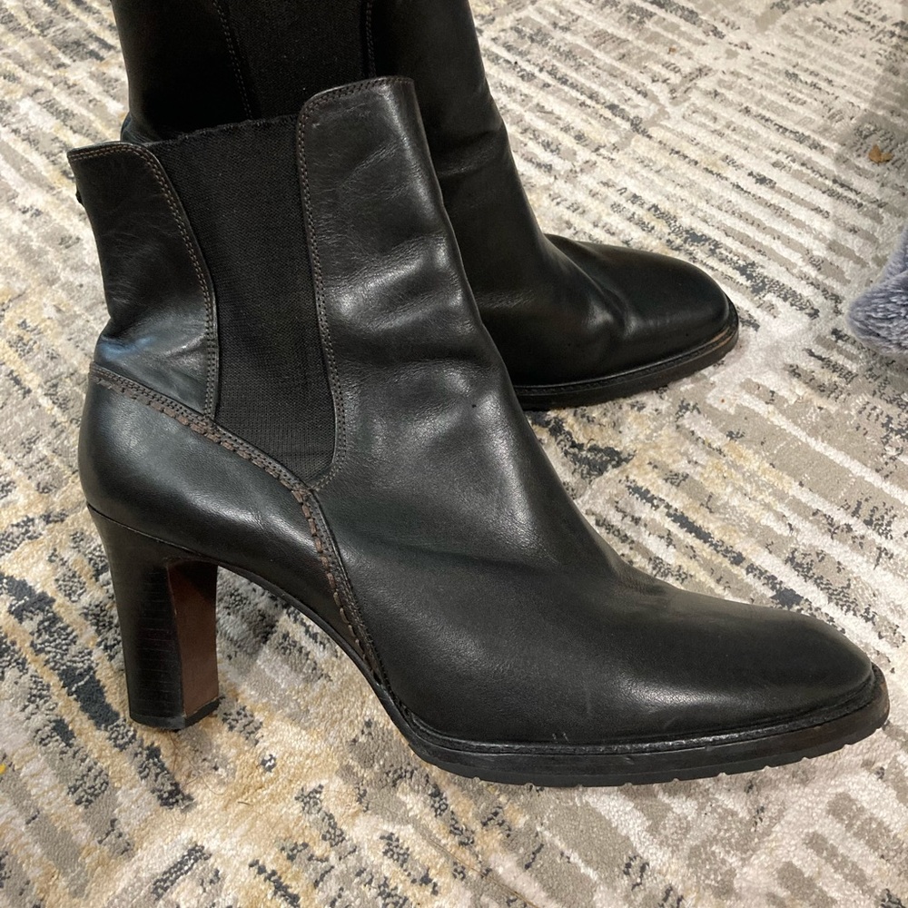 Cole Haan Black Leather Ankle Boots - Picture 3 of 7